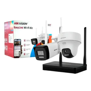 kit wifi hikvision easylink 4mp nvs + cámara bala + cámara turret pt