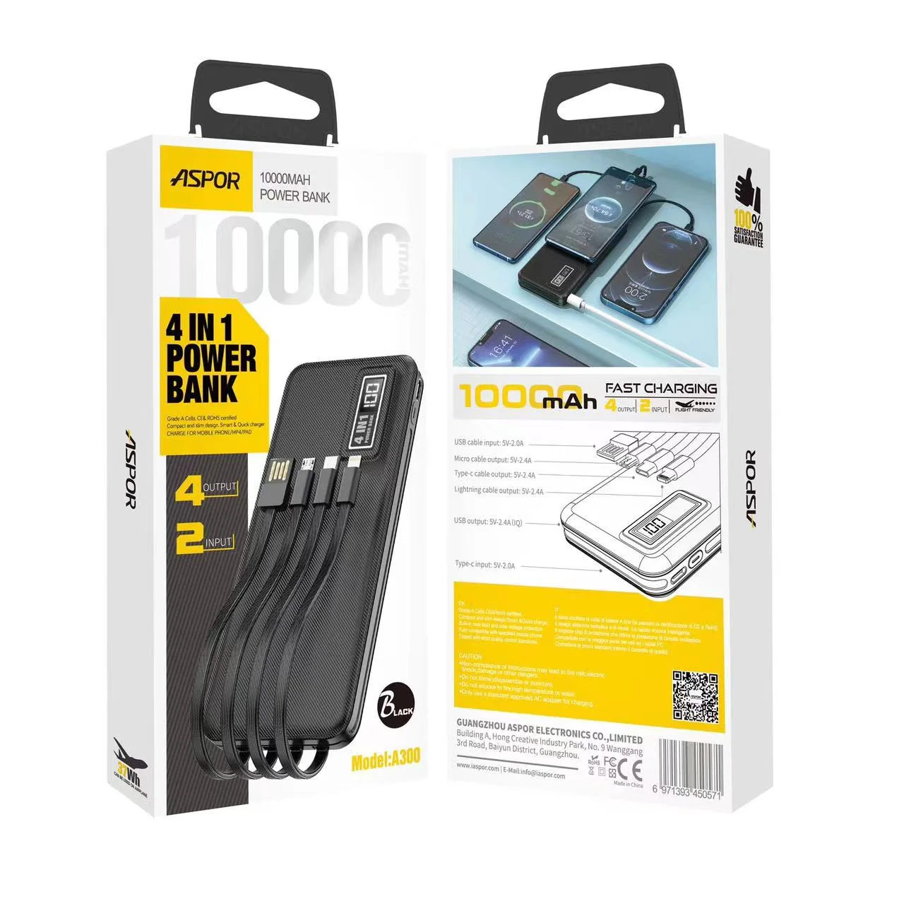 power bank aspor 4 in 1 p2